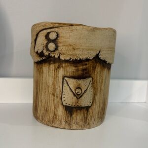 Vintage M Somers Canada Signed Pottery Vessel - Rustic Hand-Built Art